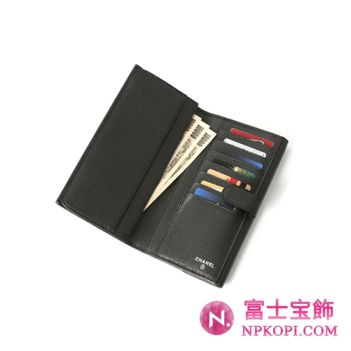 シャネル クルーズライン カメリア 長財布 ブラック A46509